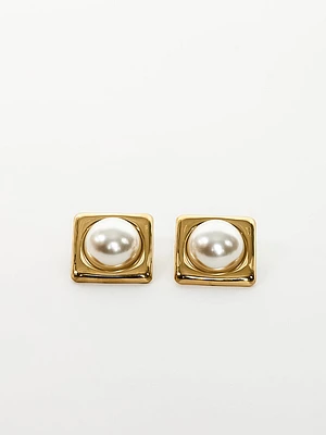 Square Pearl Earrings