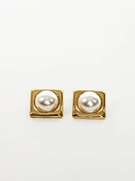 Square Pearl Earrings