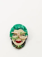 Iris Face Brooch