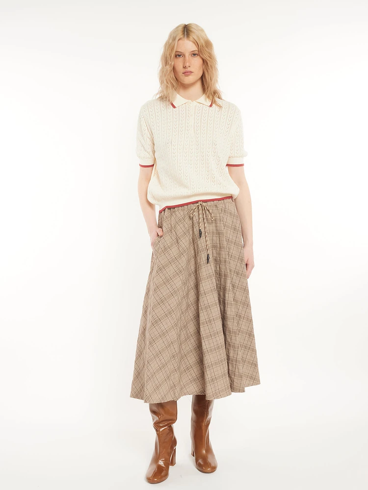 Plaid Midi Skirt