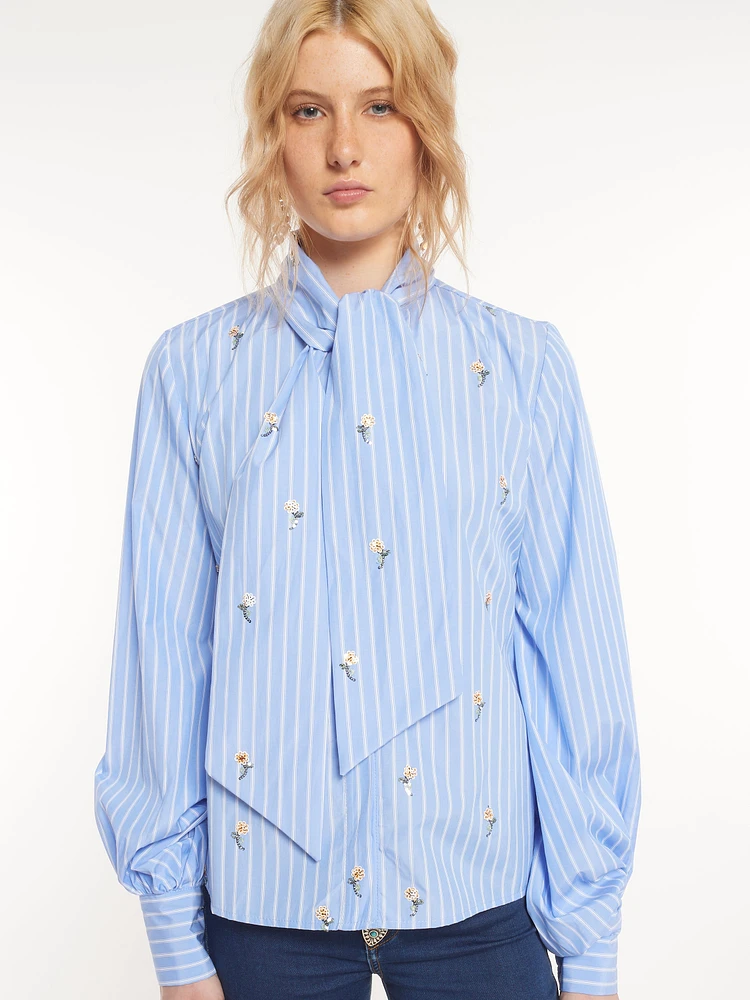 Striped Sequin Detail Shirt