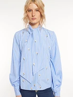 Striped Sequin Detail Shirt