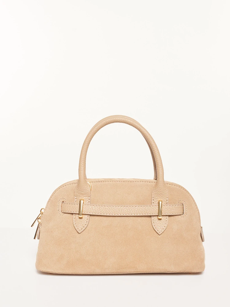 Suede Top Handle Bag