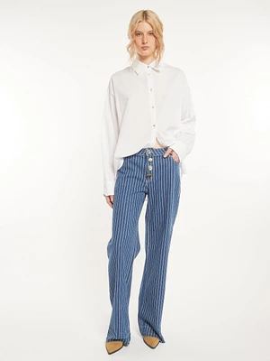 Wide Leg Striped Jeans