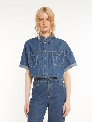 Cropped Denim Shirt