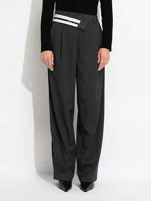 Asymmetrical Waistband Trousers