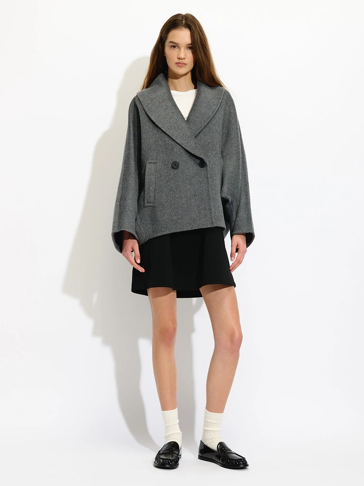 Wool Blend Short Coat