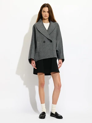 Wool Blend Short Coat