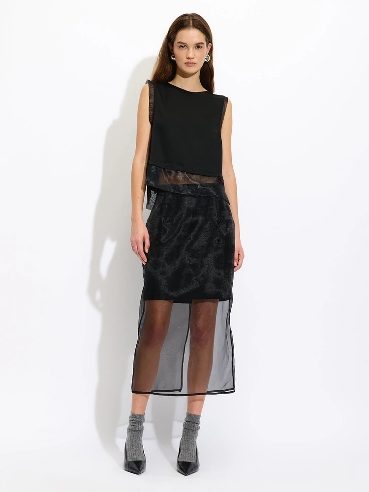 Skirt with Sheer Detail