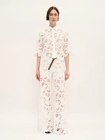 Chemisier blanc en dentelle de coton