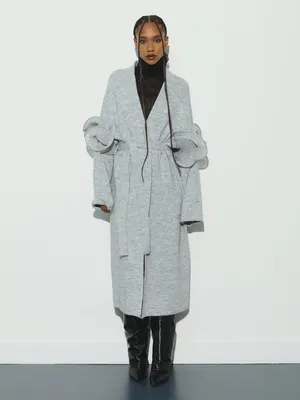 Long cashmere blend cardigan