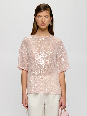 Sequin Boxy Style T-Shirt