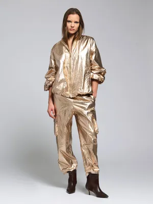 Metallic cargo pant