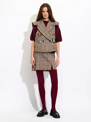 Multicolor Houndstooth Vest