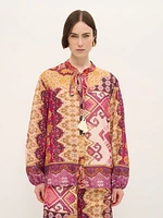 Chemisier patchwork en coton