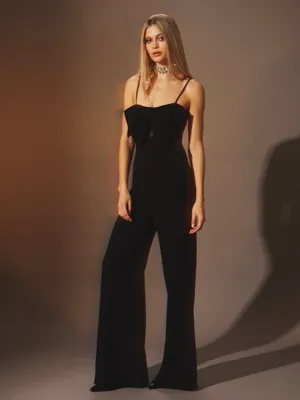 Bow detail sleeveless jumpsuit