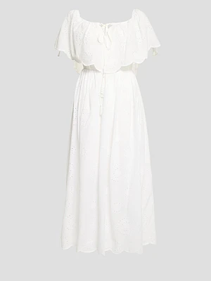 Robe en coton à épaules dénudées