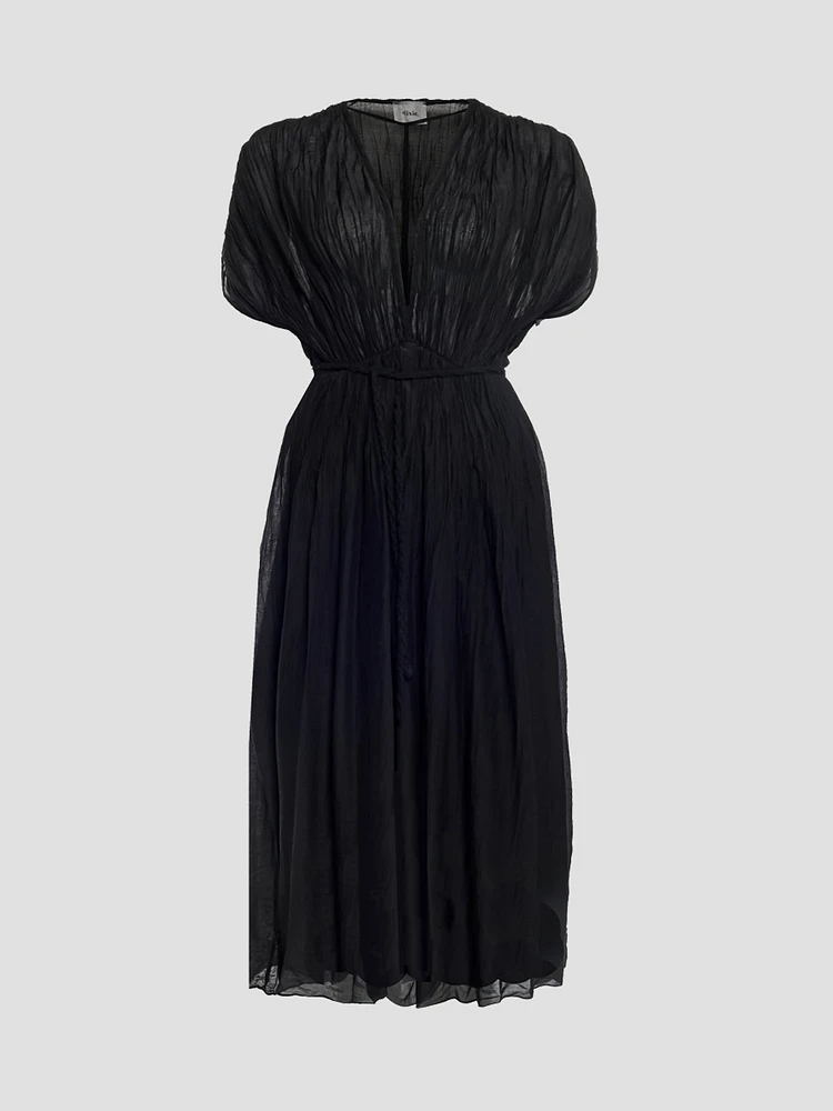 Pleated Cotton Dress