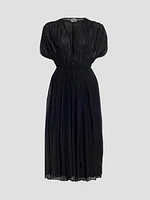 Pleated Cotton Dress