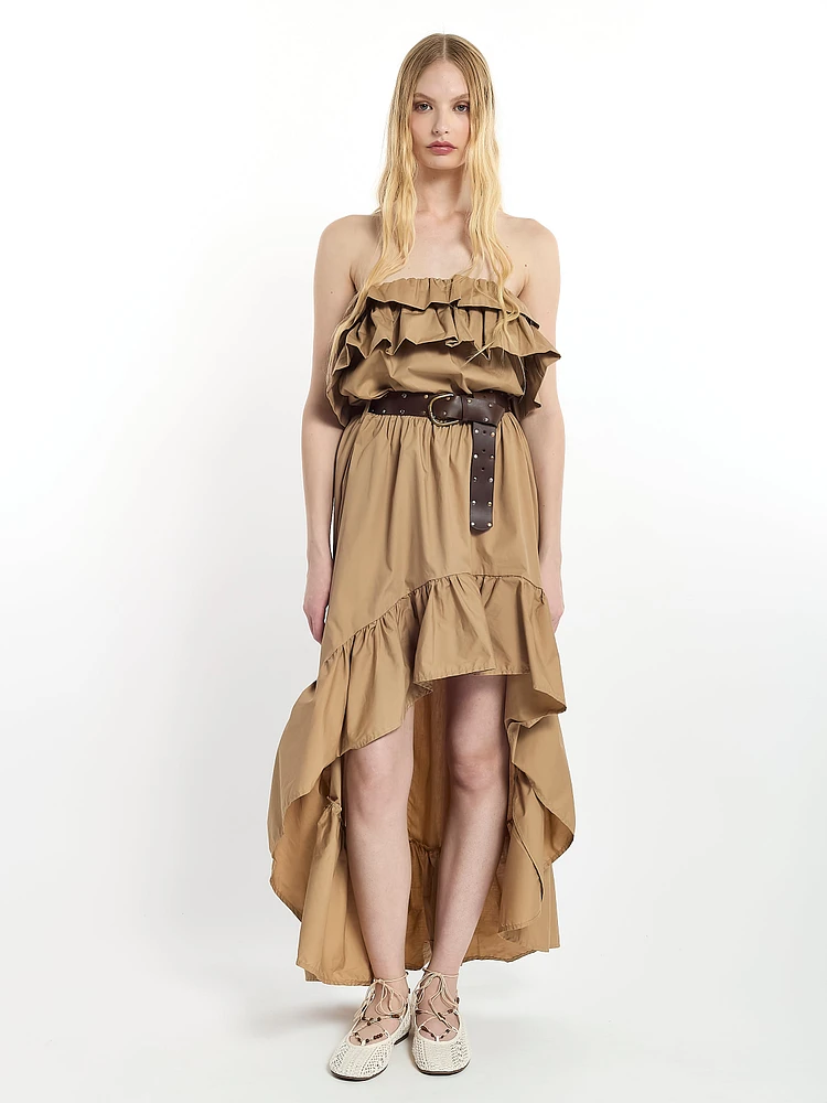 Asymmetrical Belted Dress