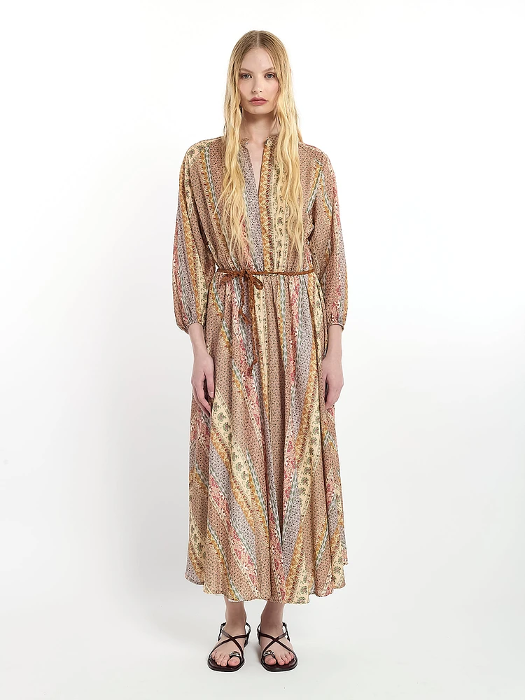 Printed Belted Dress