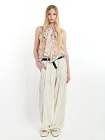Sleeveless Shirt With Floral Print