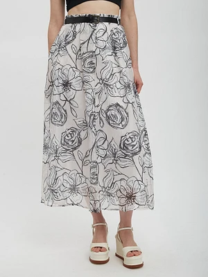 Floral Net Skirt