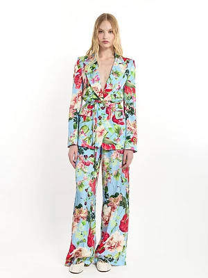 Pantalon à imprimé floral