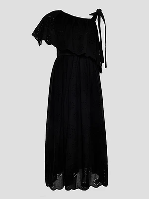 Robe asymétrique brodée