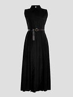 Plain Pleated Dress