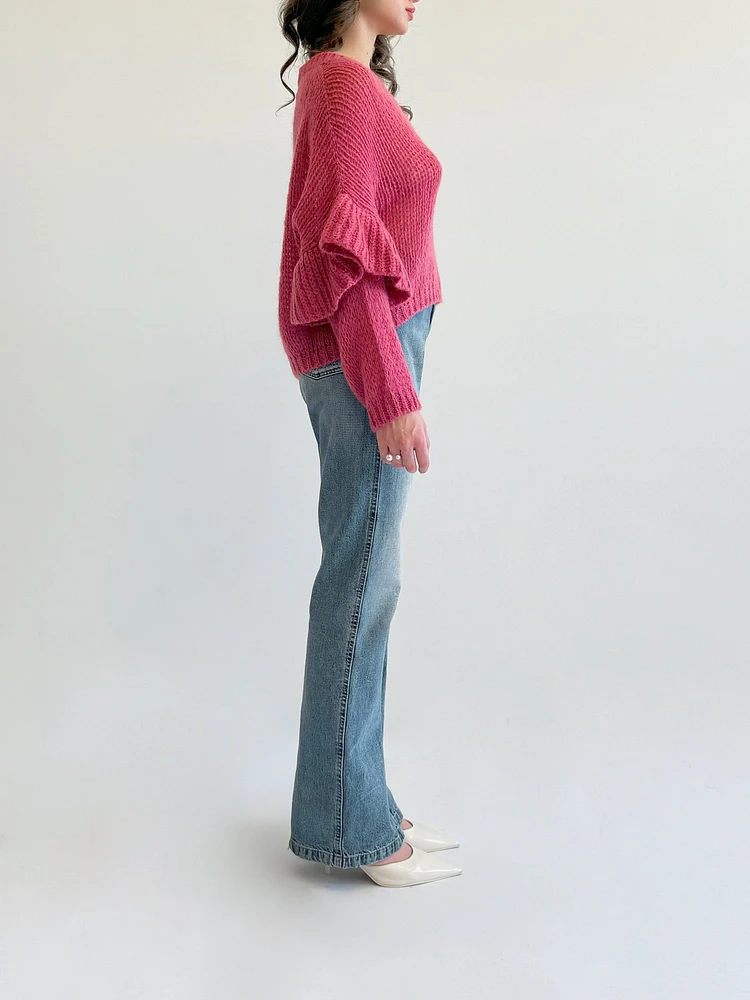 Pull à manches volantées