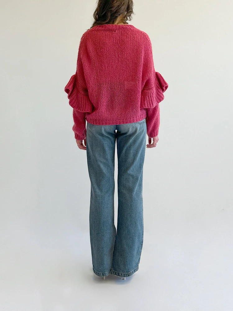 Pull à manches volantées