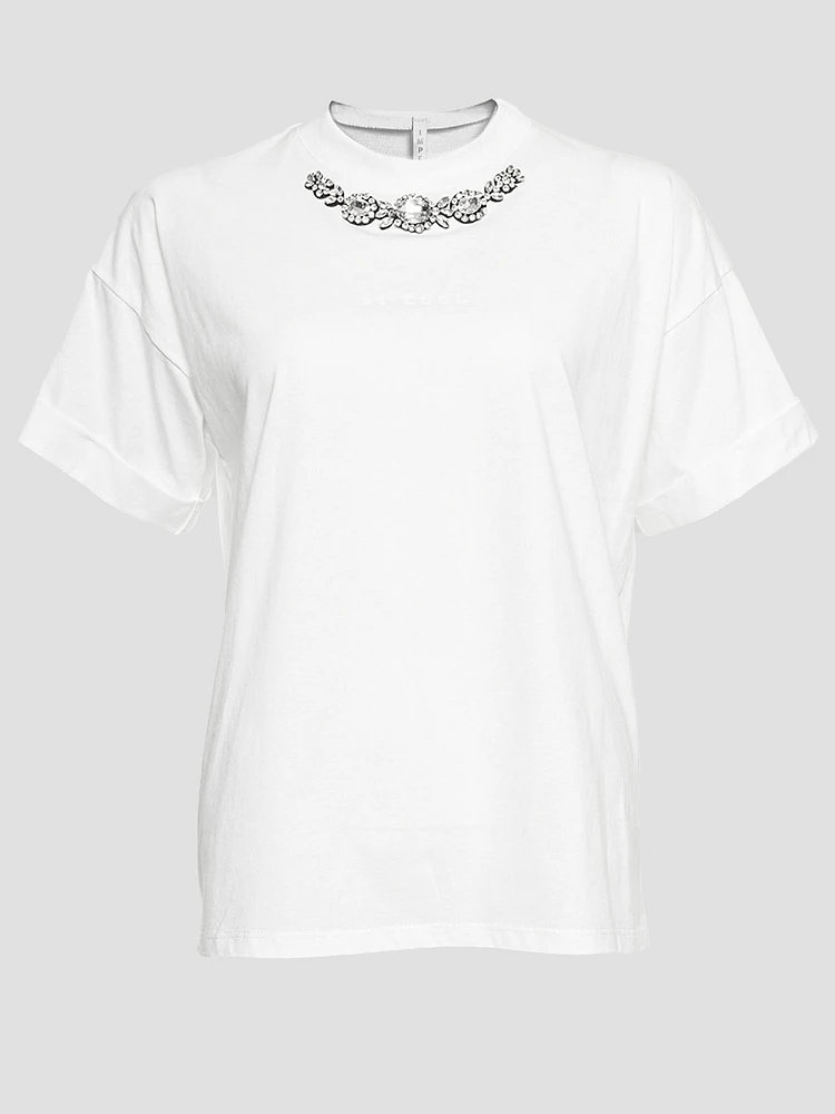 Jewelled Collar T-shirt