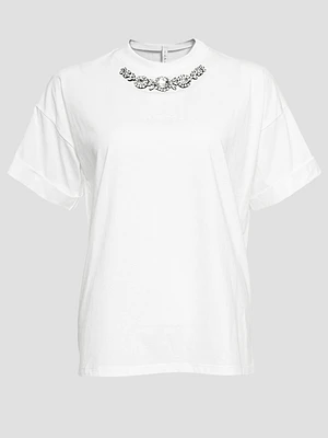Jewelled Collar T-shirt
