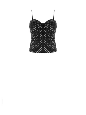 Polka Dot Georgette Corset Top
