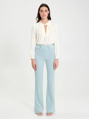 Flared Trousers with 2 Buttons