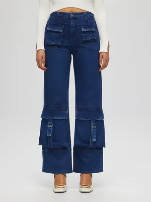 Cargo wide leg jeans