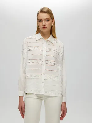 Perforated Cotton Blouse