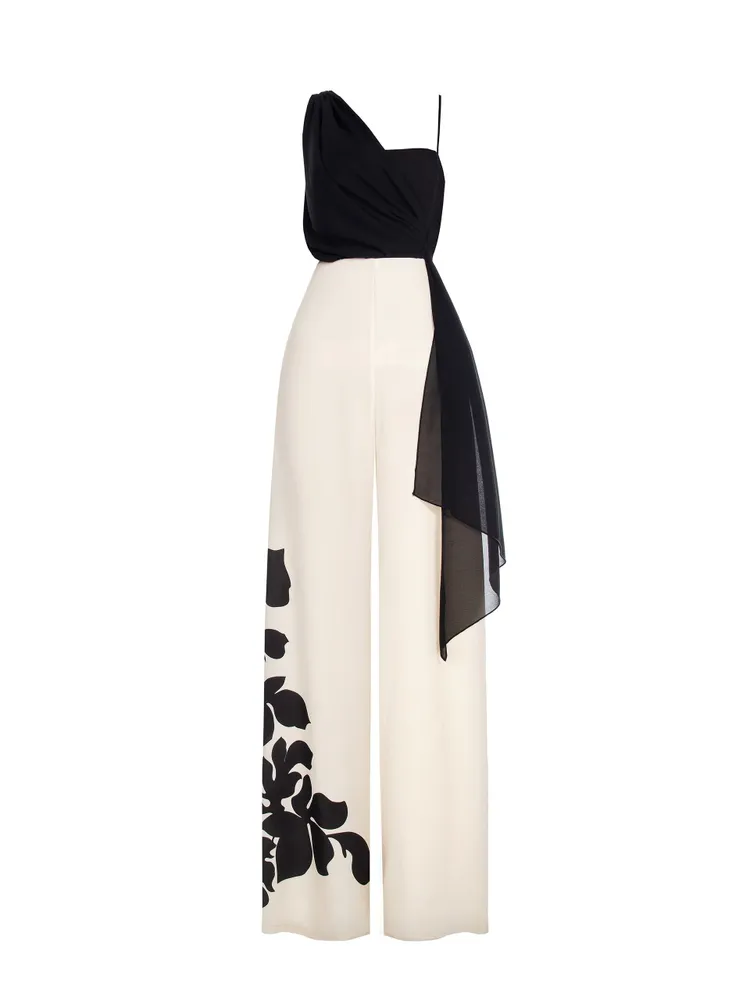 Bustier Jumpsuit with Palazzo Trousers
