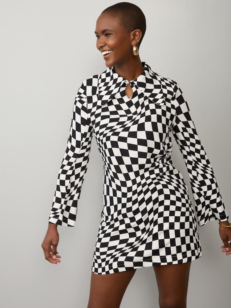Checkered mini dress