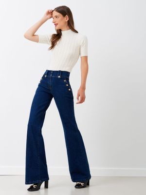 Flared Jeans with Sailor Buttons
