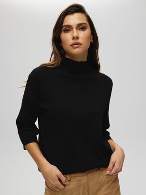 Mock Collar Knitted Sweater