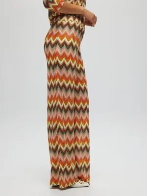 Multicolor chevron knit trousers