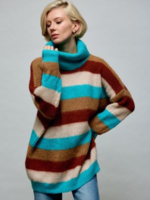 Oversized Striped Knit Sweater