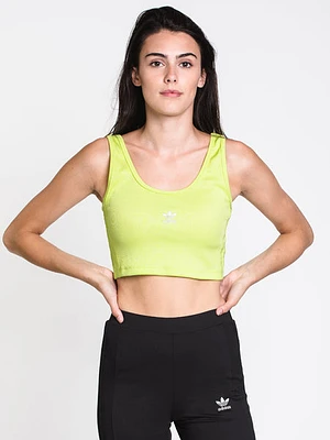 Womens Cropped Rib Tank Top- Lim - Clearance