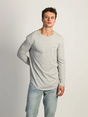 Long Sleeve Longline Tee - Heather Grey