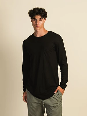 Longline Long Sleeve Tee - Black