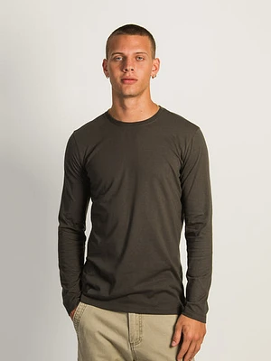 Long Sleeve Crewneck Tee- Charcoal