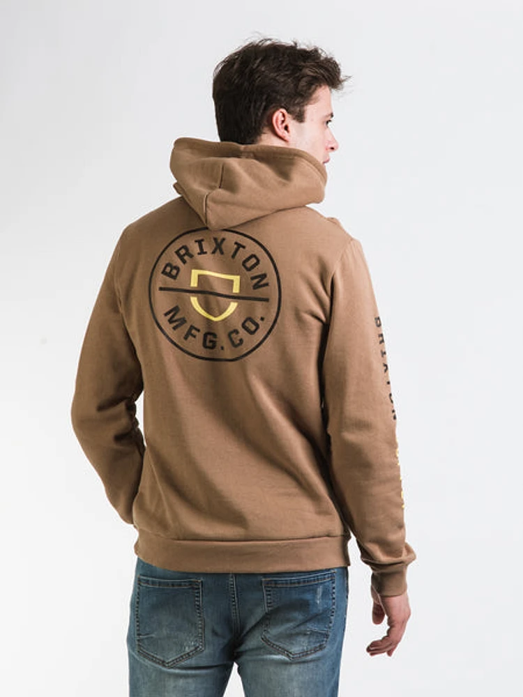Brixton Crest Pull Over Hoodie Mojave Limelight - Clearance