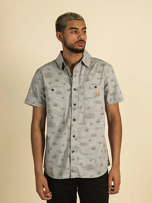 Carhartt Relaxed Fit Short Sleeve Plaid Shirt - Clearance